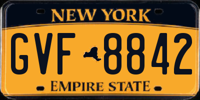 NY license plate GVF8842