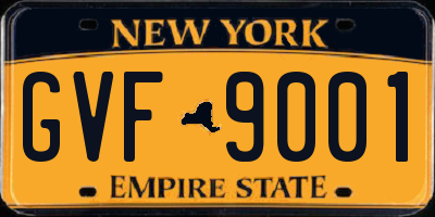 NY license plate GVF9001