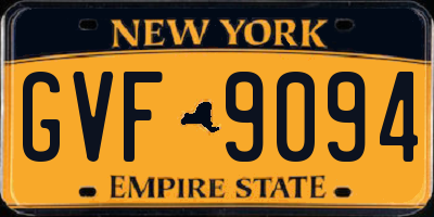 NY license plate GVF9094