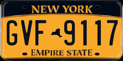 NY license plate GVF9117