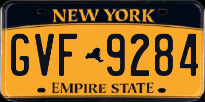 NY license plate GVF9284