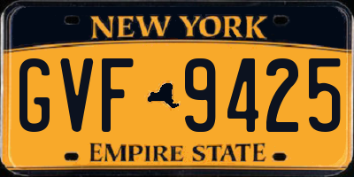 NY license plate GVF9425