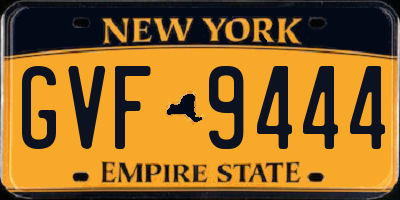 NY license plate GVF9444