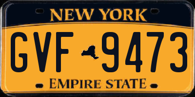 NY license plate GVF9473