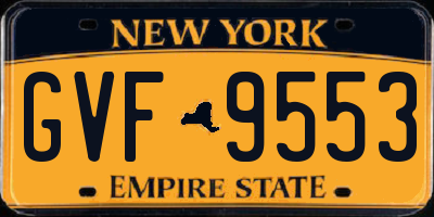 NY license plate GVF9553