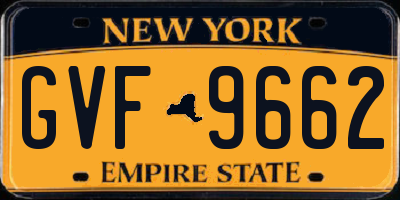 NY license plate GVF9662