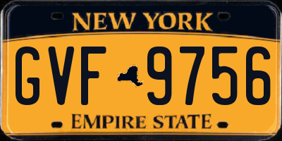 NY license plate GVF9756