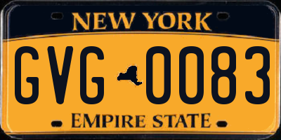 NY license plate GVG0083