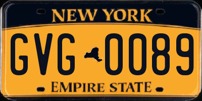 NY license plate GVG0089