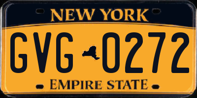 NY license plate GVG0272