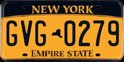 NY license plate GVG0279