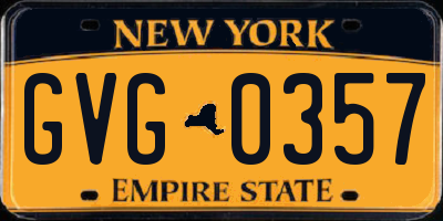 NY license plate GVG0357