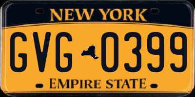NY license plate GVG0399