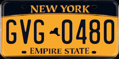 NY license plate GVG0480