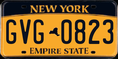 NY license plate GVG0823