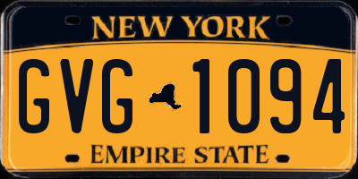 NY license plate GVG1094