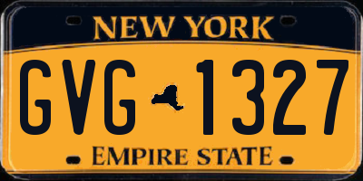 NY license plate GVG1327