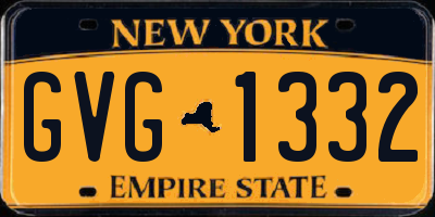 NY license plate GVG1332