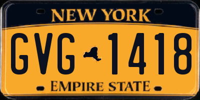 NY license plate GVG1418