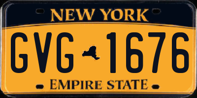 NY license plate GVG1676