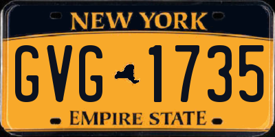 NY license plate GVG1735