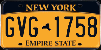 NY license plate GVG1758