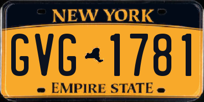 NY license plate GVG1781