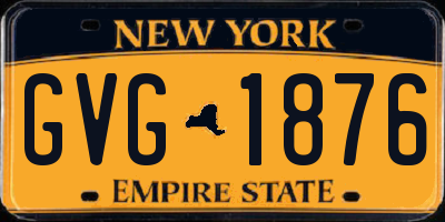 NY license plate GVG1876