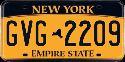 NY license plate GVG2209