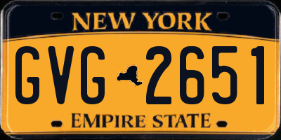 NY license plate GVG2651