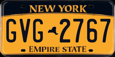 NY license plate GVG2767