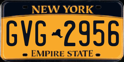 NY license plate GVG2956
