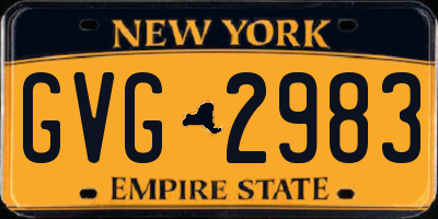 NY license plate GVG2983
