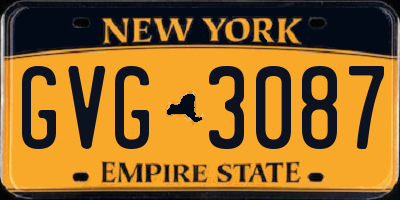 NY license plate GVG3087