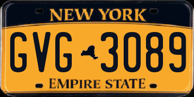 NY license plate GVG3089