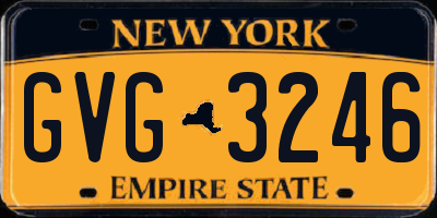 NY license plate GVG3246