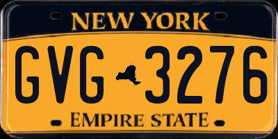 NY license plate GVG3276