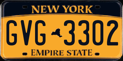 NY license plate GVG3302