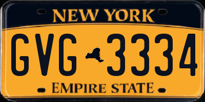 NY license plate GVG3334