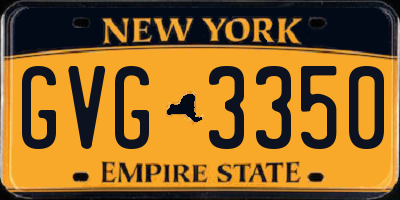 NY license plate GVG3350