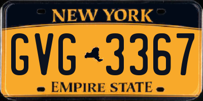 NY license plate GVG3367