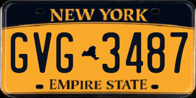NY license plate GVG3487