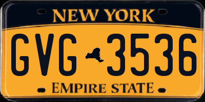 NY license plate GVG3536