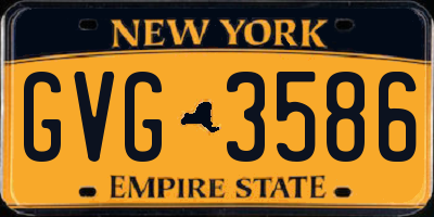 NY license plate GVG3586