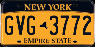 NY license plate GVG3772