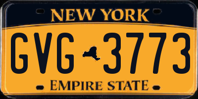 NY license plate GVG3773