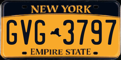 NY license plate GVG3797