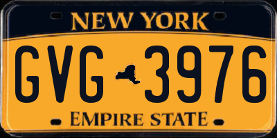 NY license plate GVG3976
