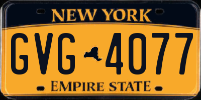 NY license plate GVG4077