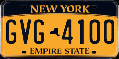 NY license plate GVG4100